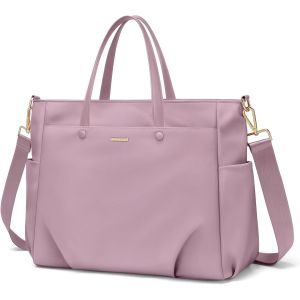 Sac Fourre-Tout Pour Ordinateur Portable 15.6 Pouces, Sac À Bandoulière Pour Ordinateur Pour Femme, Sac À Main Élégant Pour Le Travail Et Les Voyages (Violet Rosé) - Neuf