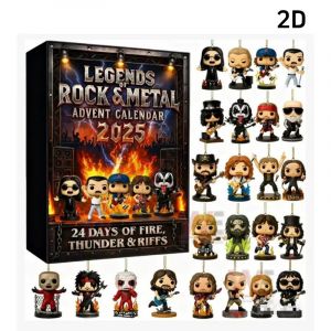 Calendrier De L Avent Rock Et Metal 2025 Collection Figurines Acrylique 2d Ic&ocirc;nes Musicales Cadeau Original Fans Musique - Neuf