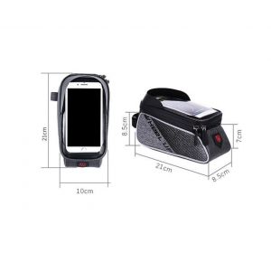 Sacoche Avant De V&eacute;lo Pour T&eacute;l&eacute;phones Portables Jusqu'&agrave; 6 Pouces Avec Fermeture &Eacute;clair &Eacute;tanche Et Bandes R&eacute;fl&eacute;chissantes - Neuf