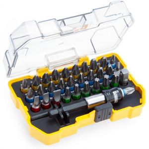 Petit Coffret 32 Pièces Embouts De Vissage De 25 Mm Avec Code Couleur Haute Performance+Porte-Embouts,Dt71562-Qz - Neuf