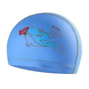 Bonnet De Bain Enfants Silicone Imperm&eacute;able Cartoon Bonnet De Bain Pour Cheveux Longs Ou Courts Filles Gar&ccedil;ons Tout-Petits (Requin Bleu) - Neuf