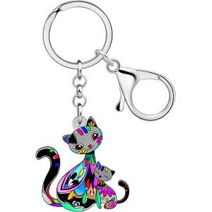 KAL-Cadeaux De Fête Des Mères Pour Maman Porte-Clés En Acrylique Anime Monkey Fox Bunny Cat Pour Femmes Filles Portefeuille Porte-Clés De Voiture Anneaux De Porte-Clés - Neuf