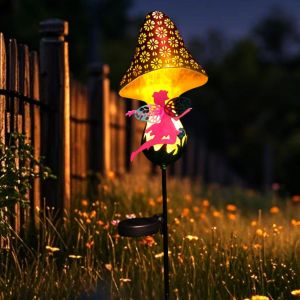 Lampe Solaire Exterieur Jardin, F&eacute;e+Champignons Decoration Solaire Jardin Exterieur, Solaire Exterieur Jardin, Lampe Solaire Led Pour Chemin De Pelouse, Patio, Balcon, Cour, D&eacute;coration - Neuf