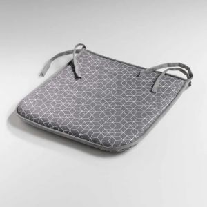 Galette - Cdaffaires - 40 X 40 X 3.5 Cm - Polycoton - Imprim&eacute; Optic - Gris - Neuf