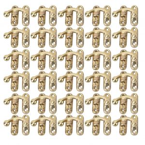 30 Pcs Moraillon Crochet De Loquet De Fer Style R&eacute;tro Moraillon Crochet Moraillon Pour Bijoux Bo&icirc;tes-Cadeaux 3.2 X 2.8cmjaune Loquet Gauche Crochet Moraillon - Neuf
