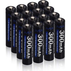 Rechargeable Batteries AAA, 16 Paquet 300mAh 1.2V Ni-MH 1200 Cycle Utiliser des Piles de Lumi&egrave;re Solaire, Lumi&egrave;re du Flash, Jouets - Neuf