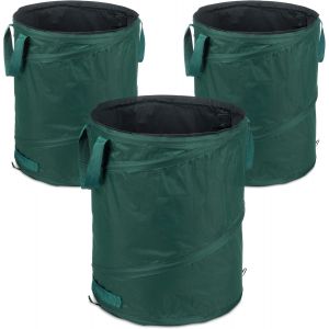 CHECARZHN--NO1-Sacs À Déchets De Jardin Autoportants, Lot De 3, 90 L, 3 Poignées, Poubelle, Résistant Aux Uv, Étanche, Vert - Neuf