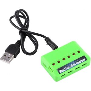 Syma Chargeur De Batterie, 6 En 1 Accessoire Chargeur De Batterie Multifonction Avec Câble Usb Pour Syma X5c Rc Quadrotor Drone 3.7v Batterie Li-Po-Dilwe - Neuf