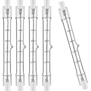 Lot De 5 Ampoules Halogènes R7s 118 Mm 100 W 230 V,Tige Halogène R7s 118 Mm,Ampoule Halogène R7s À Intensité Variable Pour Projecteur De Bâtiment,Éclairage De Paysage L - Neuf
