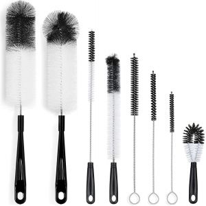 Chenquansarl-Lot De 8 S De Nettoyage De Bouteilles, Long Manche Pour Laver Les Bouteilles De Vin/Bi&egrave;re, Biberons &Agrave; Col &Eacute;troit, Mangeoire &Agrave; Colibri, Bouteille De Sport, Thermos, Flasque - Neuf