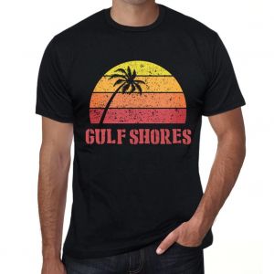 Homme Tee-Shirt Palmier Plage Coucher De Soleil &Agrave; Gulf Shores - Palm, Beach, Sunset In Gulf Shores - T-Shirt Graphique &Eacute;co-Responsable Vintage Cadeau Nouveaut&eacute; - Neuf