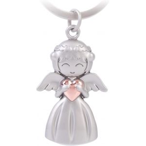 KALANKA-Porte-cl&eacute;s ange gardien porte-bonheur avec pendentif en forme d'ange avec c?ur pour examens ou voiture, convient comme cadeau pour femme, petite amie, coll&egrave;gues, D 1275 - Neuf