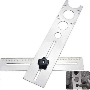 Localisateur de trous de carreaux de céramique Gabarit de direction en acier inoxydable Trou de perçage précis Guide de perçage de sol Jauge de recherche - Neuf