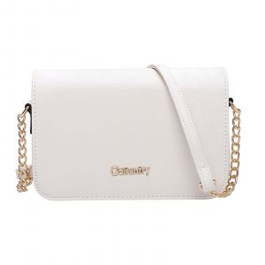 Sac Bandouli&egrave;re pour Femme Lisa Effet Grain&eacute; avec Rabat &agrave; Fermeture Magn&eacute;tique Gallantry Beige - Neuf