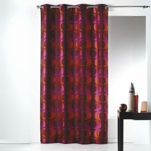 Rideau En Jacquard &Agrave; Imprim&eacute;s "Croissant De Lune - Neuf