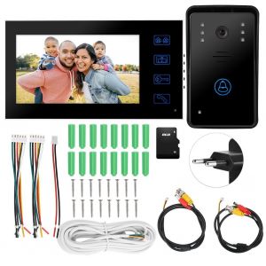 Camera video couleur tactile 7 pouces, vision nocturne, interphone video etanche, carte memoire 8 Go, prise UE 100-240 V - Neuf