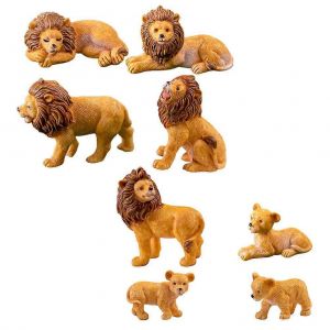 Figurines De Lion Miniatures En Resine, Accessoire De Jardin, 5,10 X 4,70 X 3,00 Cm, 8 Pieces - Neuf