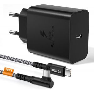 ChenQuanSarl-Chargeur 45W Avec Cable Type C Charge Rapide 3M, Chargeur Usb C Rapide, Adaptateur Pr Compatible Avec S23 Ultra/S23 Plus/S22 Ultra/S22 Plus/Tab S8/S8 Ultra/S7/S7 Fe/S7 Plus(Noir) - Neuf