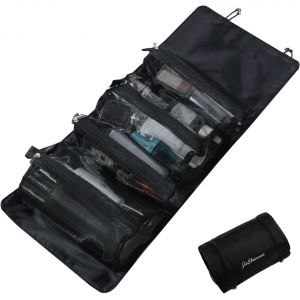 MAA-Trousse De Toilette Amovible 4 en 1 Trousse De Maquillage à Suspendre Et Enroulable Sac De Salle De Bain pour Voyage Sac à Cosmétiques en Maille Portable Pliable Organisateur Cosmétique - Neuf