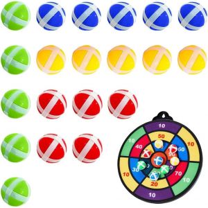 Lot de 20 Balles Collantes pour Jeu de Fléchettes en Tissu Balles Colorées à Crochet Et Boucle Balles Collantes de Jeu Cible Accessoires de Jeu de Fléchettes Intérieur Extérieur - Neuf