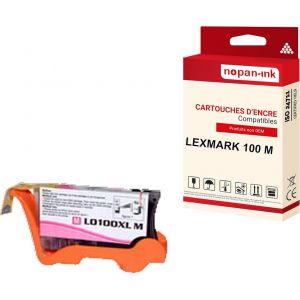 NOPAN-INK - x1 Cartouche compatible pour LEXMARK 100 XL 100XL Magenta 14N1070E - Neuf