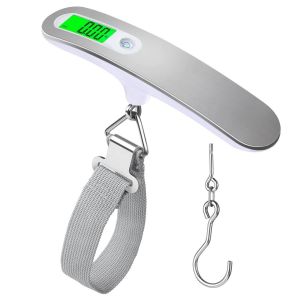Balance à bagages électronique portable, capacité maximale de 50 kg (110 lb, g, oz, kg), fonction tare, verrouillage du poids, batterie incluse, pour les voyages, la poste et les courses. - Neuf