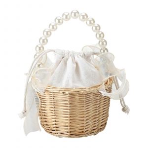 Vintage toile de jute Bowknot mariage fleur panier anneau oreiller ensemble - Neuf