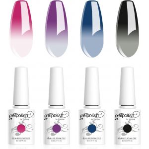 Senior-Vernis Gels Semi-Permanents, Lot De 4 Couleurs Temp&eacute;rature Changement De Couleur Chameleon Nail Art Vernis &Agrave; Ongles Uv Led Gel Polish Varnish Manucure 8ml C041[L1014] - Neuf