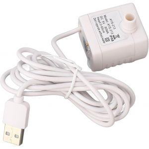 Pompe &Agrave; Eau Silencieuse Pour Animaux Domestiques - Emp&ecirc;che Les Br&ucirc;lures &Agrave; Sec - Aliment&eacute;e Par Usb - Moteur Cc Sans Balais - Mini Pompe Distributeur D'eau Pour Chat - Blanc - Classique - Neuf