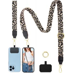 JGD-Lani&egrave;re T&eacute;l&eacute;phone Portable Universelle 2,5 cm, Cordon Telephone Portable R&eacute;glable &agrave; Motifs Chic, Cha&icirc;ne de T&eacute;l&eacute;phone avec Dragonne Portable, Tour de Cou Smartphone pour Femme - Neuf