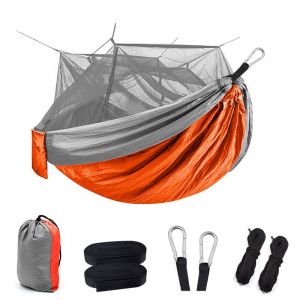Hamac avec moustiquaire, hamac de camping double, moustiquaire, moustiquaire, imperméable, portable et léger pour la randonnée, les voyages, l'extérieur - Neuf
