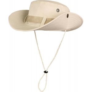 Meimie-Safari Chapeau Soleil Homme Large Bord Piable Coton Respirant Cowboy Style Boonie Chapeau De Brousse Avec Menton Réglable Pour Randonnée Peche Chasse Camping - Neuf