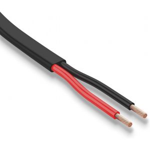 2×1.5mm² Câble Plat Double 2 Conducteurs en Cuivre pour Applications Électriques 5V 12V 24V 60V,Câble Automobile Et Bateau Mince Rouge/Noir 5/10/20/50 Mètres.[X9] - Neuf