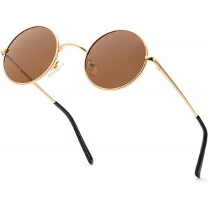 Lunettes De Soleil Rondes Polarisées Pour Homme Et Femme - Lunettes De Soleil Rétro En Métal Hippie Pour Conduite Et Voyage - Neuf