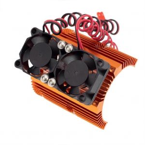 Dissipateur Thermique De Radiateur De Moteur &Agrave; Double Ventilateur De Voiture Rc De Voiture Rc Pour Moteur &Agrave; Grande Vitesse 1 :8 Summit Big S E-, Orange - Neuf