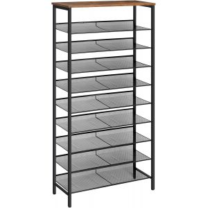 Ulteronixshop-tag&egrave;re &agrave; Chaussures, Porte-Chaussures &agrave; 10 Couches, Range-Chaussures de grande Capacit&eacute;, adapt&eacute; 27 &agrave; 36 Paires, Meuble &agrave; Chaussures avec &Eacute;tag&egrave;res r&eacute;glables, Gain de Place EBF110XJ01 - Neuf