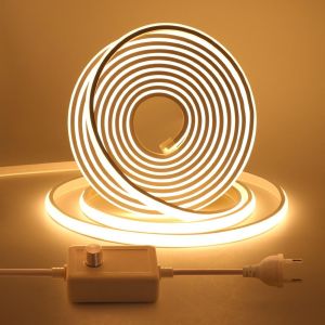 220V Ruban LED COB,Flexible Led Bande Neon Bandeau avec Gradateur¿Étanche IP65 LED Bande Lumineuse pour Chambre,Jardin,Plafond Décoration,0.5M,Blanc chaud - Neuf