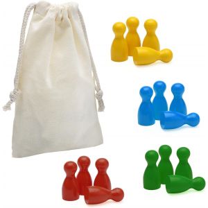Chenquansarl-Lot De 160 Figurines En Bois Pour Jeux De Société - 160 Cônes De Halmaçon Et 16 Dés En Bois - Figurines Colorées Avec 1 Sac De Cône De Paille - 25 X 12 - Figurines De Jeu Pour Jeux De So - Neuf
