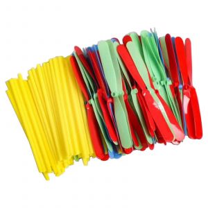 100pcs Flying Bamboo Libellule H&eacute;lice Jouet Multicolore Dr&ocirc;le Ext&eacute;rieur Pour Jouer Set Jouet Pour Enfants Maternelle 3/4/5y - Neuf