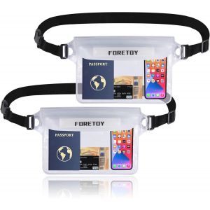 KALANKA-Pochette Etanche 2Pcs, Sac Etanche avec Sangle Réglable, Pochette Étanche Impermeable 100% Super Léger Protège Telephone Portable Plage Accessoire pour Nage Pêche Kayak Natation Rafting Surf - Neuf