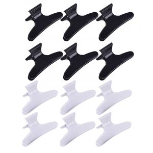12 Pièces Papillon Clips Style Chic Et Antidérapante, Des Pinces À Cheveux Pour Les Femmes Et Les Filles (6 Noir + 6 Blanc) - Neuf