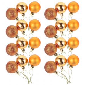 Ornements De No&euml;l De Bricolage Arbre De No&euml;l Boules D&eacute;coratives Sph&egrave;res Orange 4cm En Plastique D&eacute;cor De Vacances 24pcs - Neuf