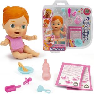 ERYI-Amicicci, Bébé Avec Set Repas Et Accessoires, Modèle Fille Cheveux Roux, Jouet Pour Enfants Dès 3 Ans, Giochi Preziosi, Cc0222 - Neuf