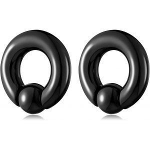Kal-1 Paire De Boucles D'oreilles En Forme De Fer À Cheval - Pour Piercing D'oreille Étiré - 6 Mm Et 8 Mm - Neuf