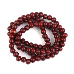Cha&icirc;ne De Pri&egrave;re En Bois 108 Pcs Bouddha Bouddhiste Mala Bracelet Violet-Semblable Rouge - Neuf