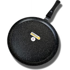 SUBZONAL-Tr&egrave;s Grande Po&ecirc;le &agrave; Cr&ecirc;pes 32cm Cr&ecirc;pi&egrave;re Fa&ccedil;on Pierre Tous Feux Dont Induction Sans PFOA Cuisson Sans Mati&egrave;re Grasse Rev&ecirc;tement en Greblon C3 de Technologie Allemande (32cm) - Neuf