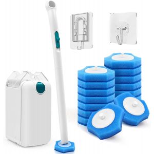 Brosse de Toilette Jetable avec Système de Serrage en 1 Seconde et Remplissage Nettoyant 16PCS,Baguette WC pour Le Nettodes évier,Baignoires,Gouttières,Lavabos,Urinoirs - Neuf