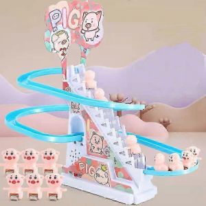 Jouet Amusant Pour B&eacute;b&eacute;, Toboggan &Eacute;lectrique Avec Lumi&egrave;res Led Et Montagnes Russes Musicales.-Cochons Sans Bo&icirc;te - Neuf