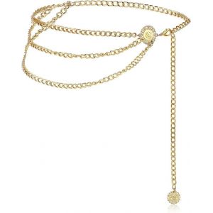 Ceinture Chaîne De Taille Pour Femme, Ceinture Superposée, Ceinture De Ventre, Ceinture Chaîne Réglable, Bijoux De Corps Pour Robe - Neuf