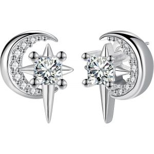 Kal-Boucles D'oreilles Femme Argent Sterling 925 Avec Zircone Cubique Pour Femmes Soeurs Ami Cadeaux Originaux - Neuf